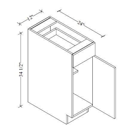 B12 European Base Cabinet 12"Wx34-1/2"Hx24"D