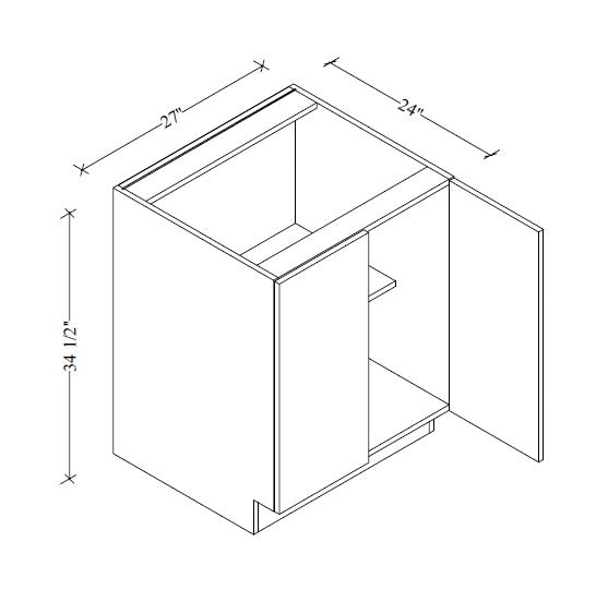 B27FD European Base Cabinet Full Door 27"Wx34-1/2"Hx24"D