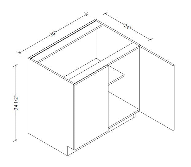 B36FD European Base Cabinet Full Door 36"Wx34-1/2"Hx24"D