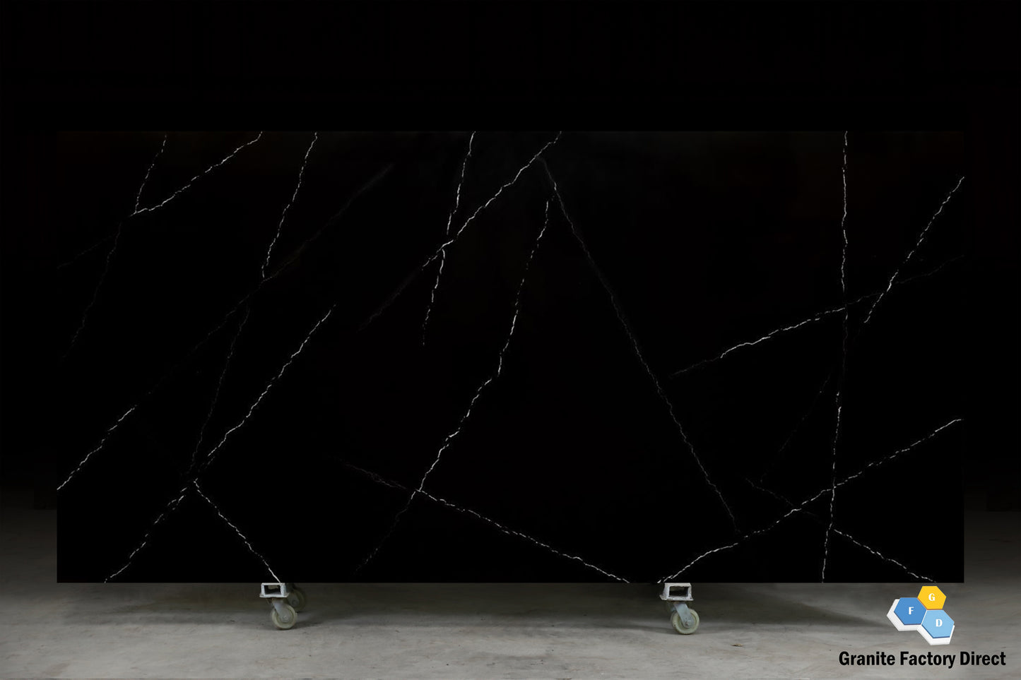 Black Marquina Quartz GFD104 Countertop Prefab and Island for sale