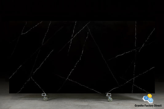 Black Marquina Quartz GFD104 Countertop Prefab and Island for sale