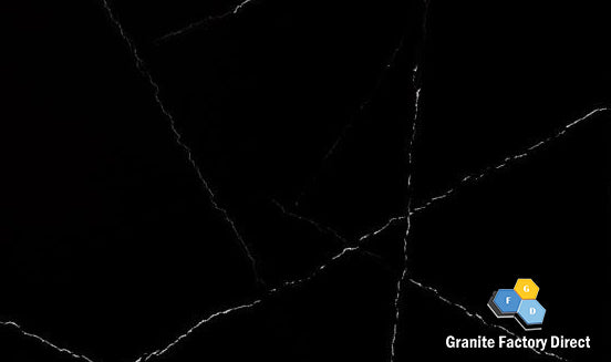 Black Marquina Quartz GFD104 Countertop Prefab and Island for sale