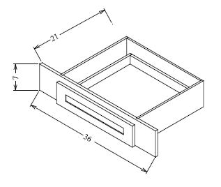 DKD36 Shaker Style Cabinet Knee Drawer 36