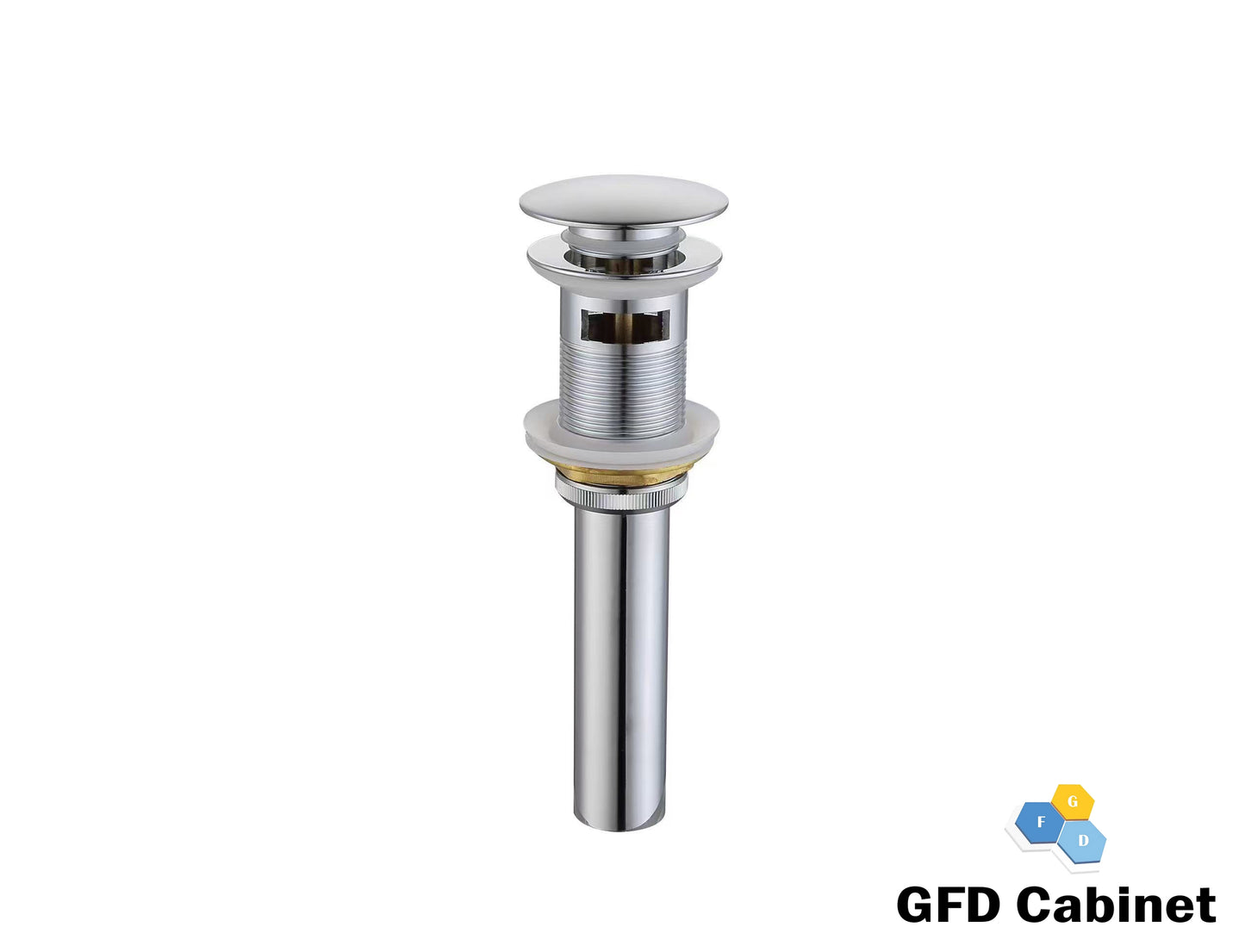 A-D-P06 Push-Button Pop-Up Bathtub Sink Drain Gold/Black/Brushed Nickel