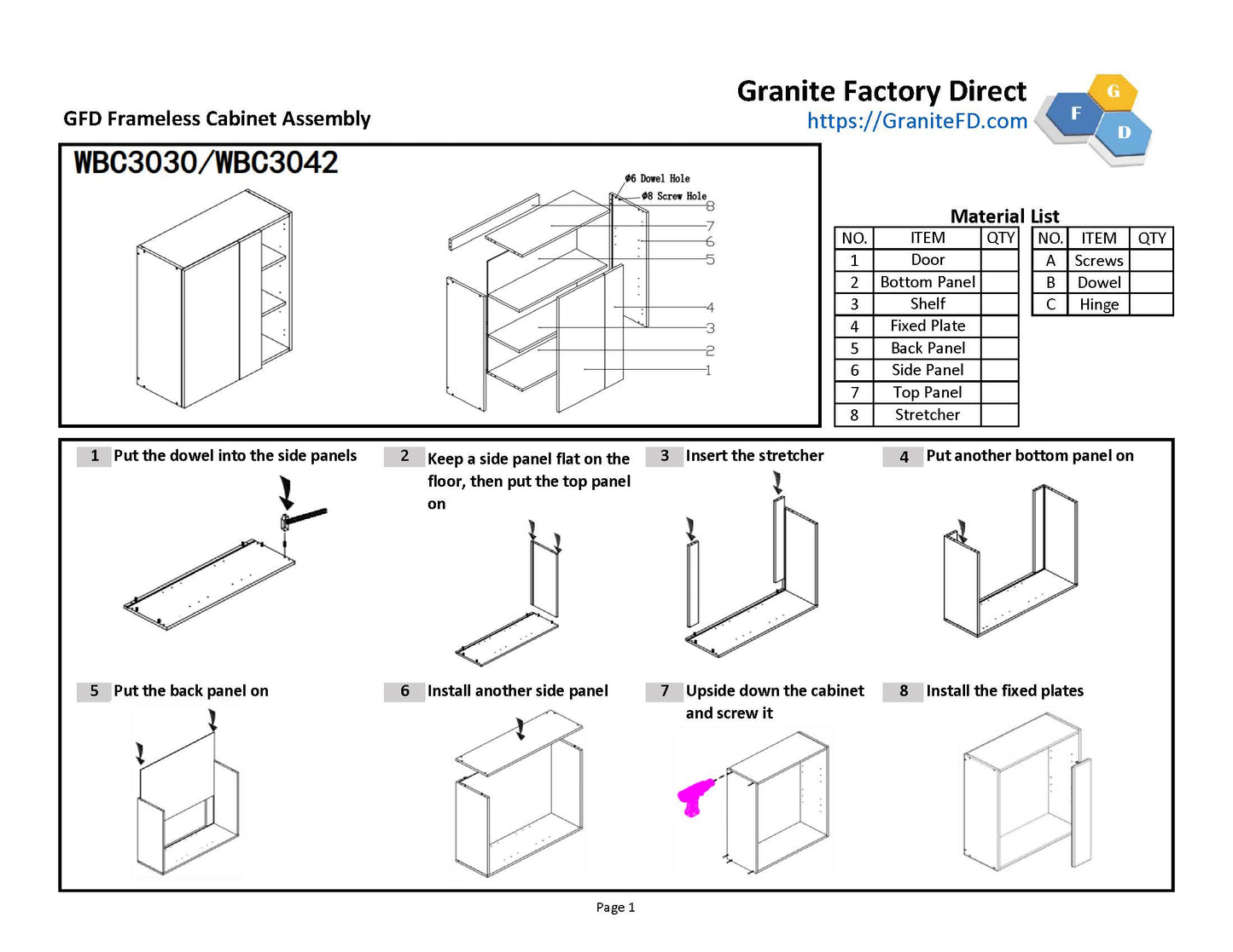 WBC2730 Wall Blind Corner Cabinet 27"Wx30"Hx12"D