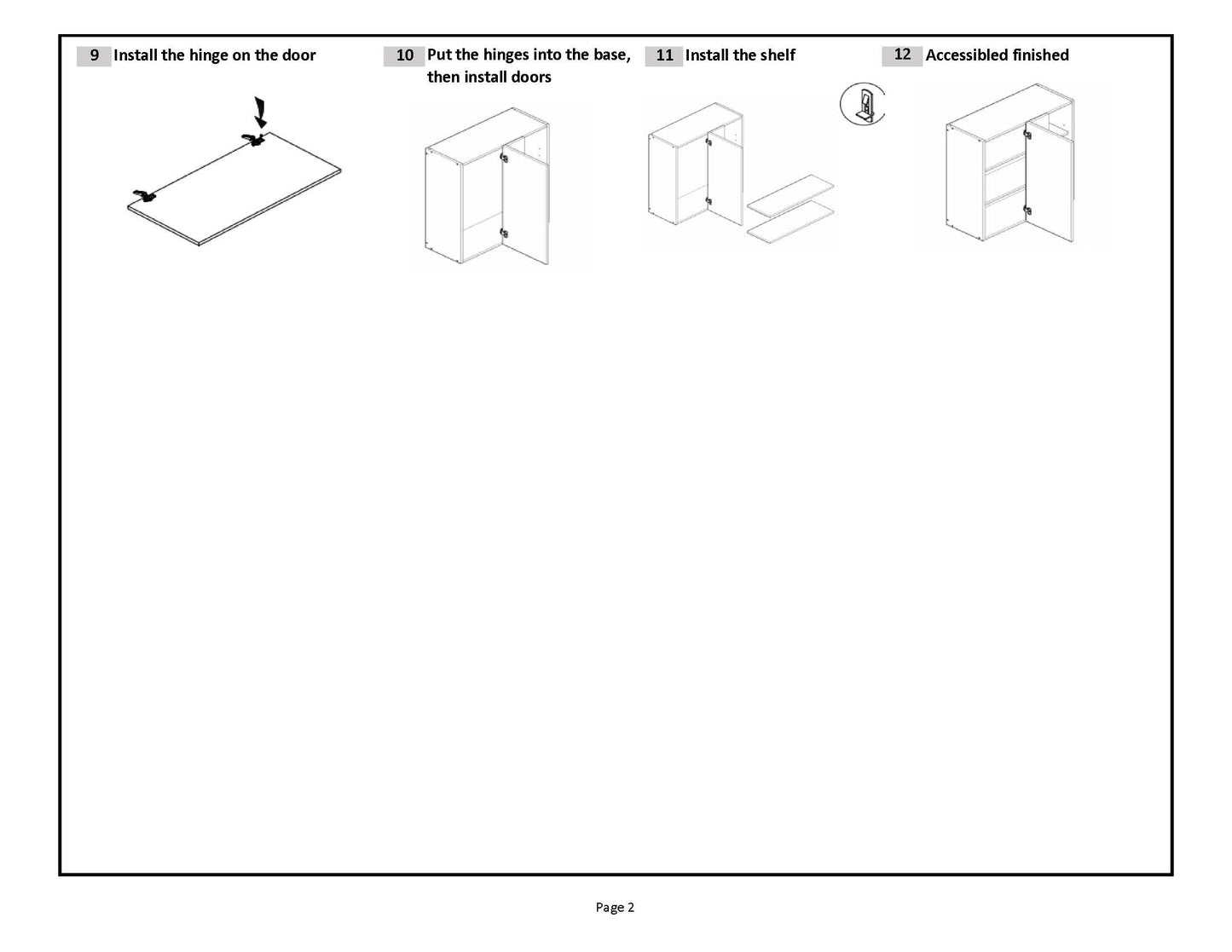 WBC2730 Wall Blind Corner Cabinet 27"Wx30"Hx12"D