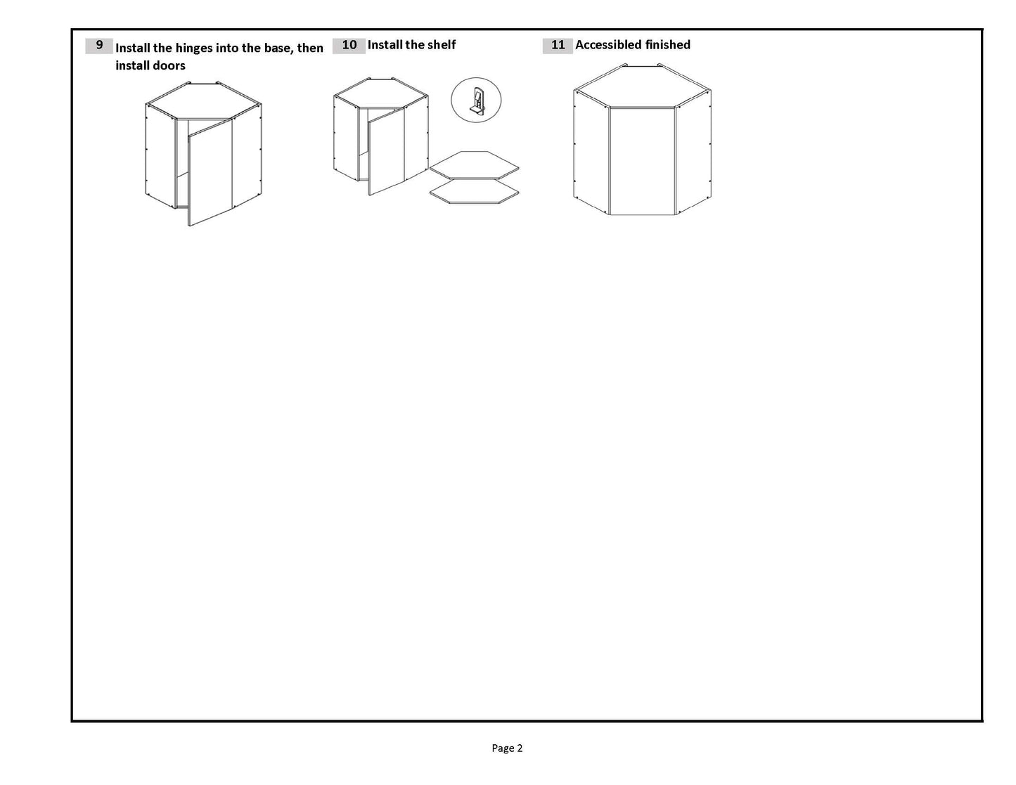 WDC2436 Wall Diagonal Corner Cabinet 24"Wx36"Hx12"D