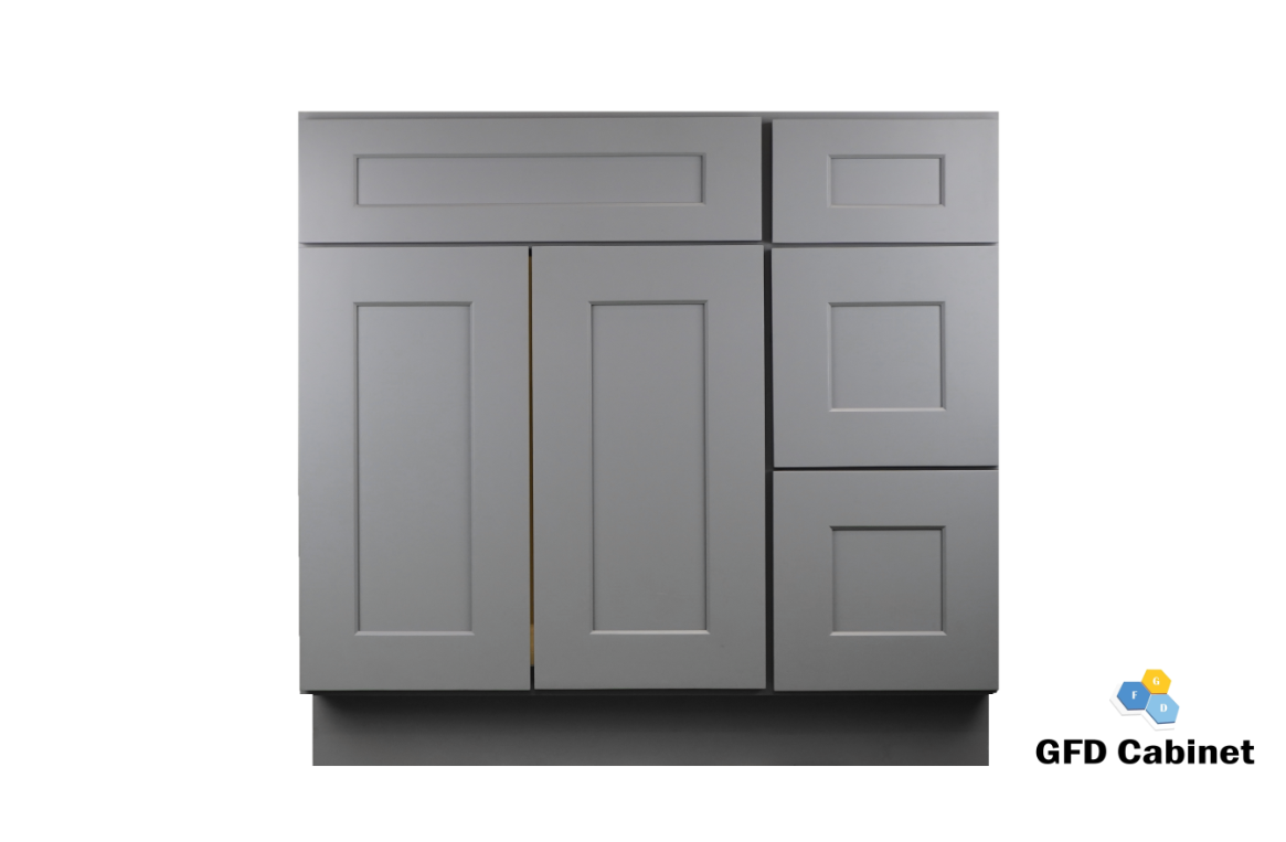 VDB3621R Shaker Style Vanity Sink 3-Drawers Cabinet Right Side Drawer 36"Wx34-1/2"Hx21"D