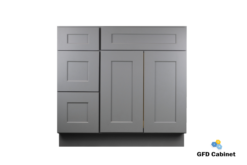 VDB4221L Shaker Style Vanity Sink 3-Drawers Cabinet Left Side Drawer 42"Wx34-1/2"Hx21"D