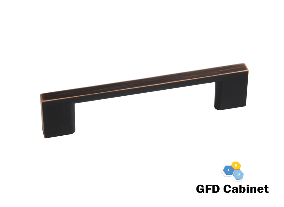 H-1165-96 3-3/4 in. (96 mm) Center-to-Center Cabinet Thin Square Pull Handle Brushed Oil Rubbed Bronze