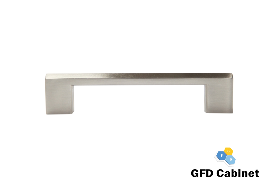 H-1165-96 3-3/4 in. (96 mm) Center-to-Center Cabinet Thin Square Pull Handle Brushed Satin Nickel