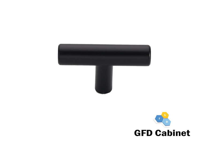 H-6000A-K-51 Cabinet T-bar Pull Knob Matt Black Hollow