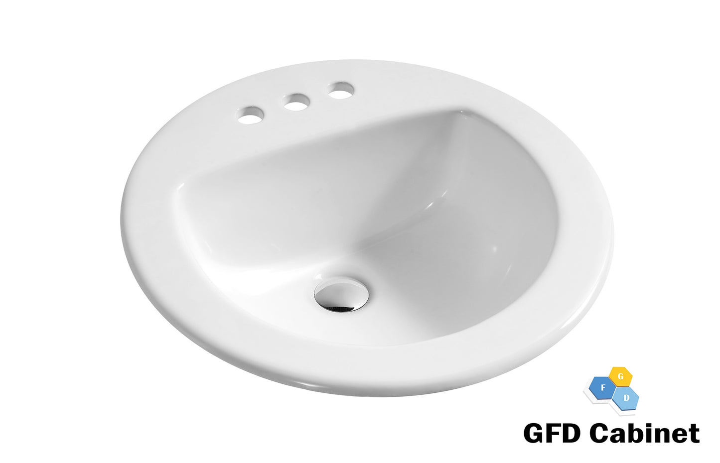 L2017-WH Drop In Lavatory Sink Oval White