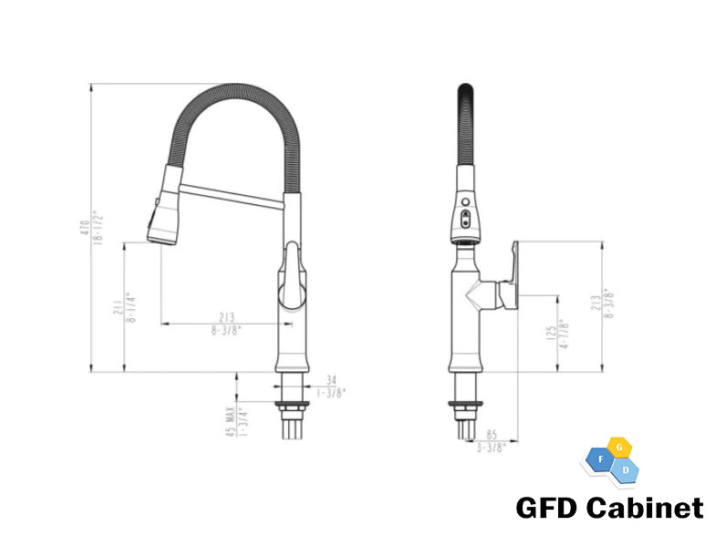 F-KF-N88518N1-BN Kitchen Single Handle Pull Out Sprayer Faucet