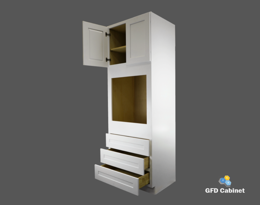 OC3184 Shaker Style Oven Cabinet 31"Wx84"Hx24"D 2 Door 3 Drawers