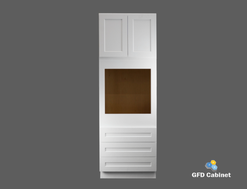 OC3196 Shaker Style Oven Cabinet 31"Wx96"Hx24"D 2 Doors 3 Drawers