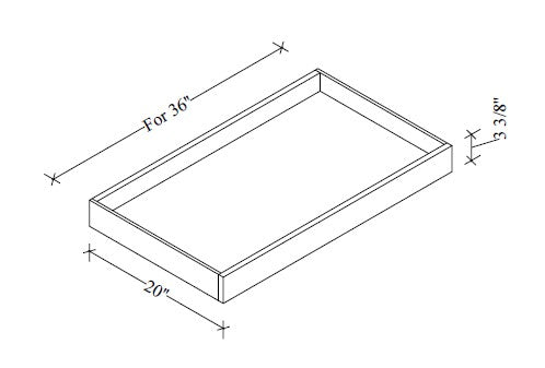 A-ROT36 Frameless Cabinet Roll Out Tray 36"