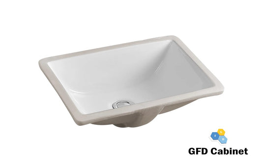 SK-2012-WH 18 Gauge (18G) Rectangular Ceramic Undermuont Basin