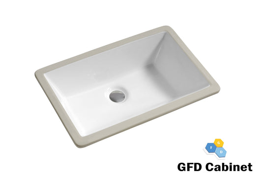 SK2113 Rectangular Ceramic Undermount Bathroom Sink with Overflow