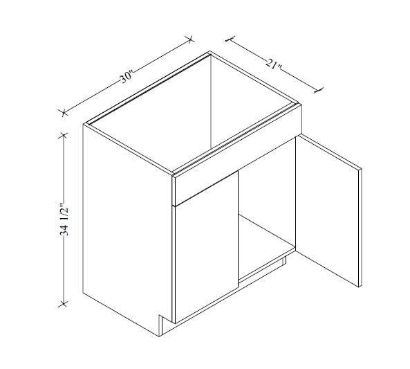V3021 Vanity Base 30"Wx34-1/2"Hx21"D
