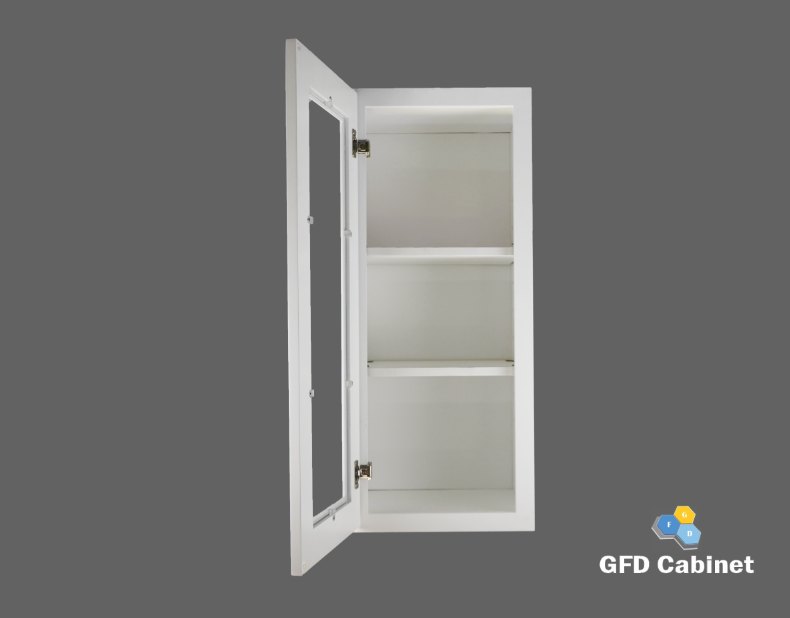W1536GD Shaker Style Wall Cabinet With Glass Door 15"Wx36"Hx12"D