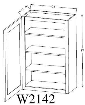 W2142 Shaker Style Wall Cabinet 21"Wx42"Hx12"D
