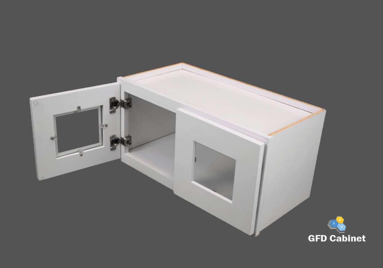 W3012GD Shaker Style Wall Cabinet With Glass Door 30"Wx12"Hx12"D