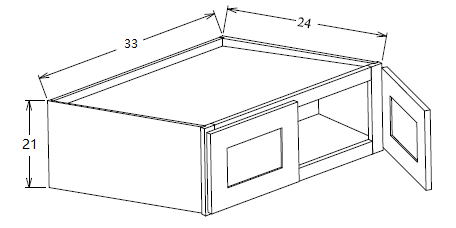 W332124 Shaker Style Wall Cabinet 33"Wx21"Hx24"D