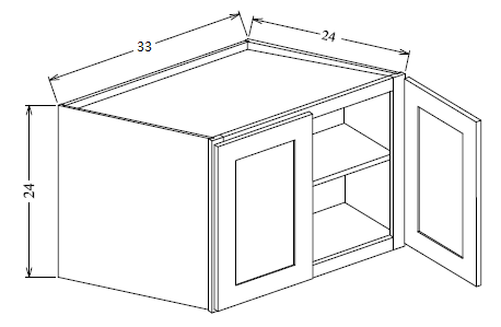 W332424 Shaker Style Wall Cabinet 33"Wx24"Hx24"D