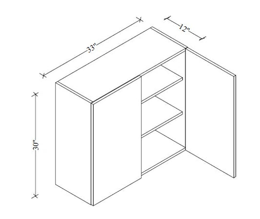 W3330 Wall Cabinet 33"Wx30"Hx12"D