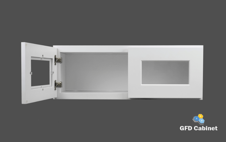 W3612GD Shaker Style Wall Cabinet With Glass Door 36"Wx12"Hx12"D