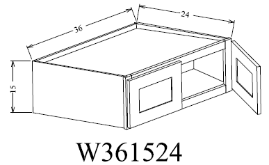 W361524 Shaker Style Wall Cabinet 36"Wx15"Hx24"D