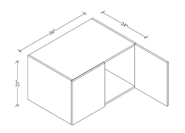 W362124 Wall Refrigerator Cabinet 36"Wx21"Hx24"D