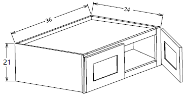W362124 Shaker Style Wall Cabinet 36"Wx21"Hx24"D