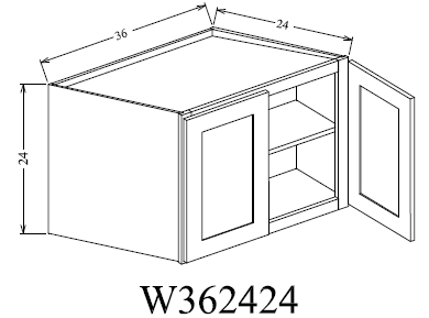 W362424 Shaker Style Wall Cabinet 36"Wx24"Hx24"D