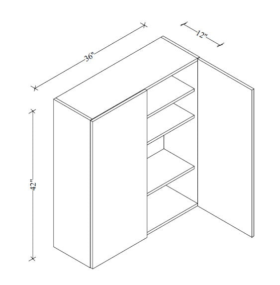 W3642 Wall Cabinet 36"Wx42"Hx12"D