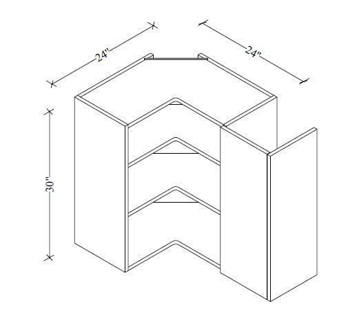 WER2430 Frameless European Style Wall Easy Reach Cabinet 24"Wx30"Hx12"D