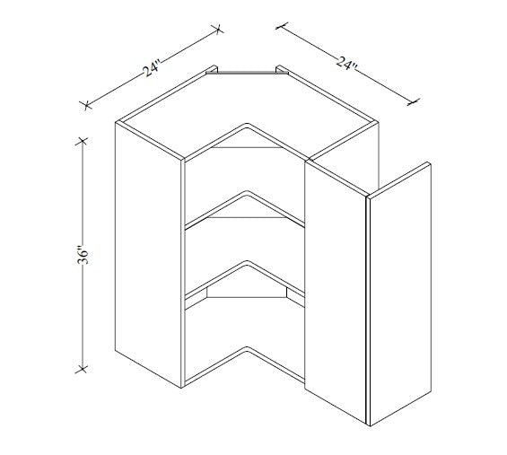 WER2436 Frameless European Style Wall Easy Reach Cabinet 24"Wx36"Hx12"D