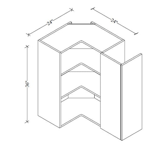 WER2436 Frameless European Style Wall Easy Reach Cabinet 24"Wx36"Hx12"D