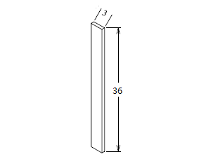 WF336 Shaker Style Cabinet Wall Filler 3"Wx36"H