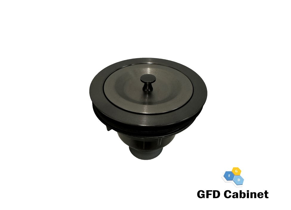 A-D-SS-02 Black Kitchen Basket Strainer with Cover, Fits all 3 1/2 drain opening