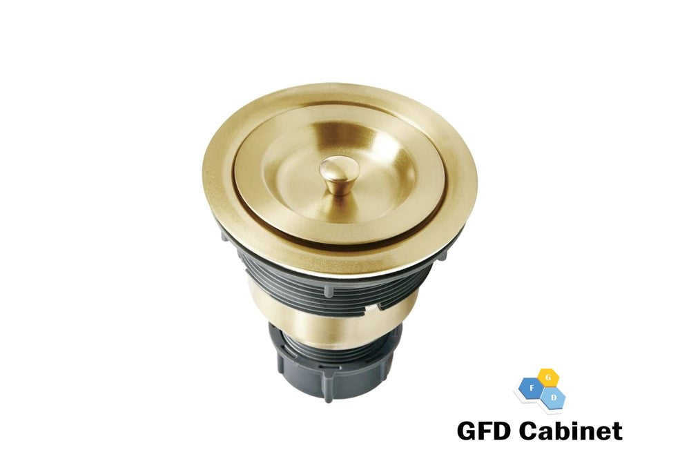 A-D-SS-02 Gold Kitchen Basket Strainer with Cover, Fits all 3 1/2 drain opening