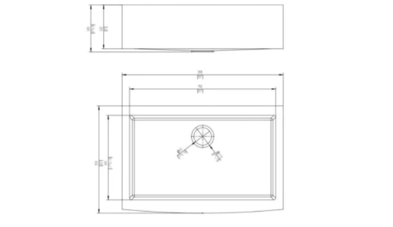 AP3322S-Black 16 Gauge (16G) Black Stainless steel Apron Front Sink Corners Single Bowl