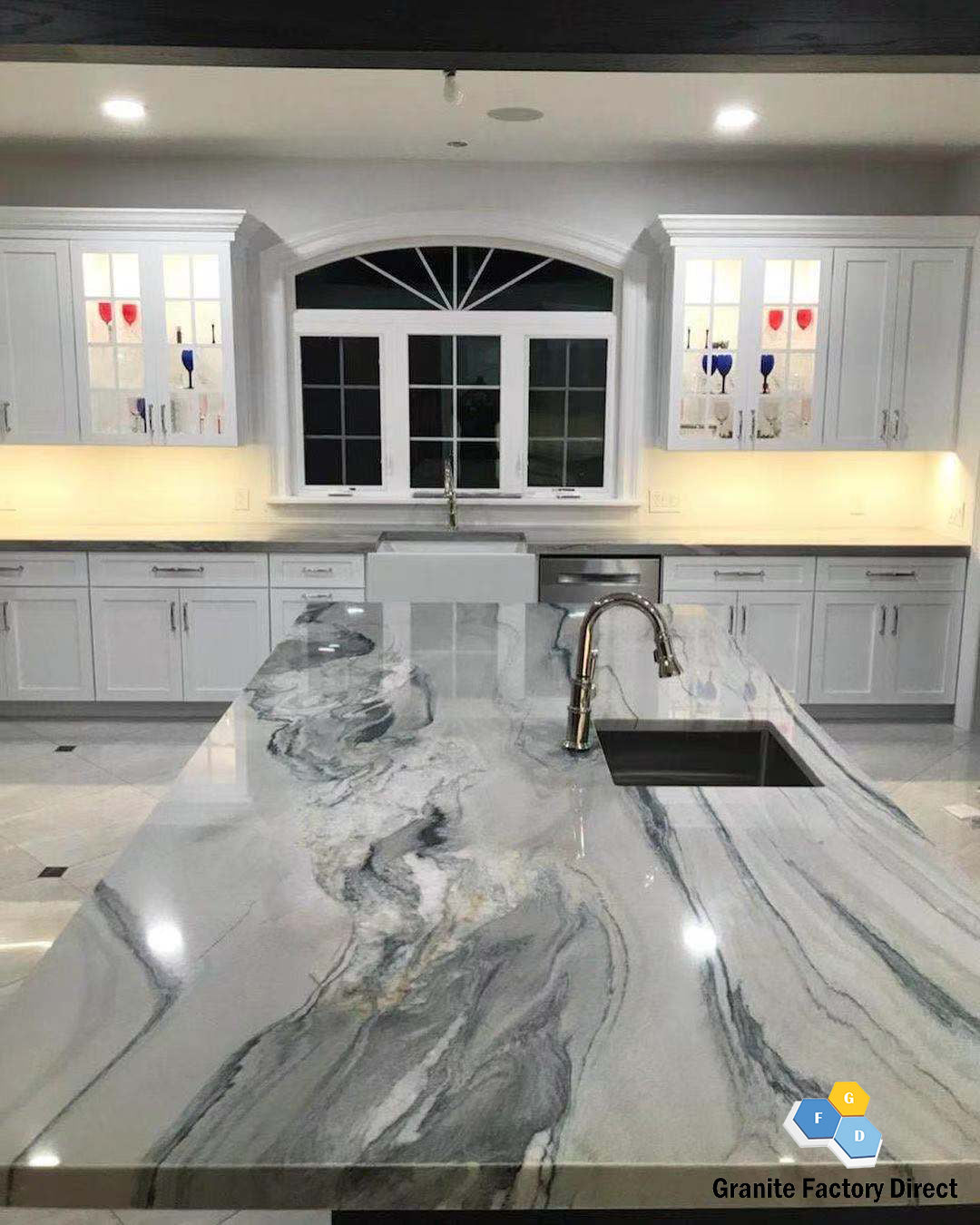 Aquarella Quartzite Countertop Prefab for sale