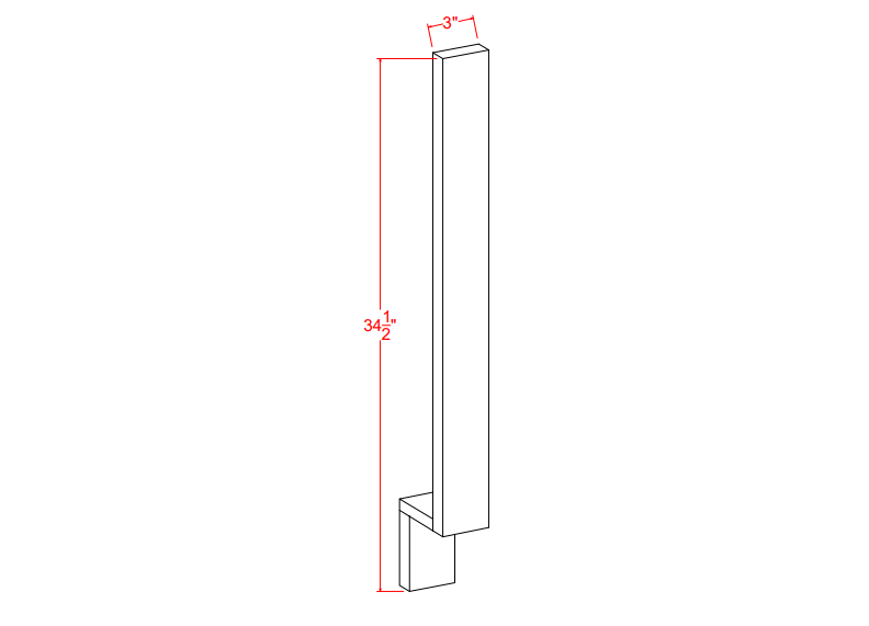 BF3 Shaker Style Cabinet Base Filler 3"Wx34-1/2"H