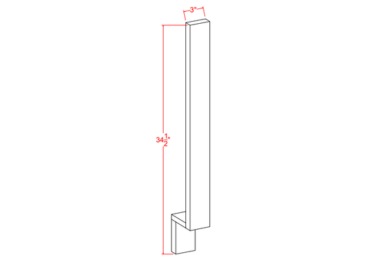 BF3 Shaker Style Cabinet Base Filler 3"Wx34-1/2"H