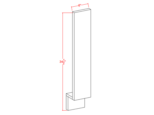 BF6 Shaker Style Cabinet Base Filler 6"Wx34-1/2"H