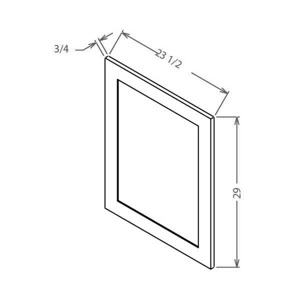 BFD2430 Shaker Style Cabinet Base Fake Door 24"Wx30"H
