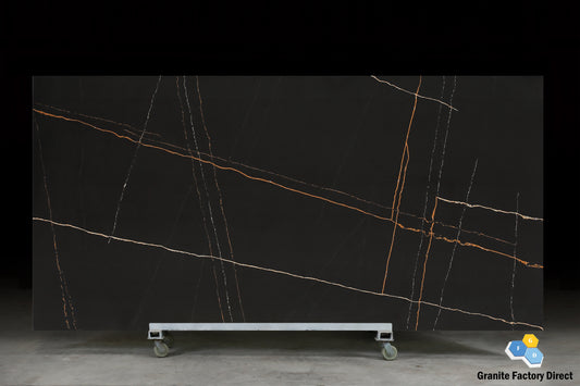 Calacatta Black Quartz GFD118 Countertop Prefab and Slab for sale