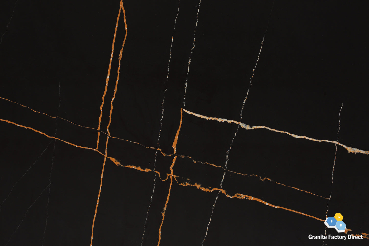 Calacatta Black Quartz GFD118 Countertop Prefab and Slab for sale